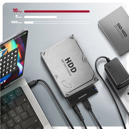 AXAGON USB-C 10Gbps FAST PORT X adapter for 2.5/3.5 SSD/HDD , ADSA-FPX