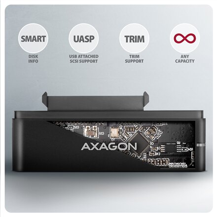 AXAGON USB-C 10Gbps FAST PORT X adapter for 2.5/3.5 SSD/HDD , ADSA-FPX