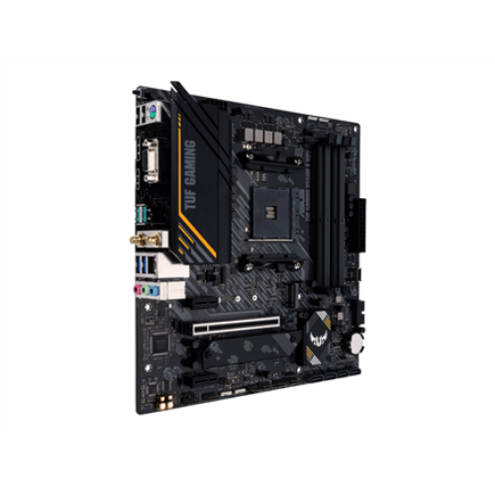 Asus TUF GAMING B550M-E WIFI Processor family AMD, Processor socket AM4, DDR4 DIMM, Memory slots 4, Supported hard disk drive interfaces SATA, M.2, Number of SATA connectors 4, Chipset AMD B550, Micro ATX
