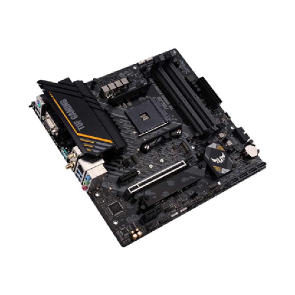 Asus TUF GAMING B550M-E WIFI Processor family AMD, Processor socket AM4, DDR4 DIMM, Memory slots 4, Supported hard disk drive interfaces SATA, M.2, Number of SATA connectors 4, Chipset AMD B550, Micro ATX