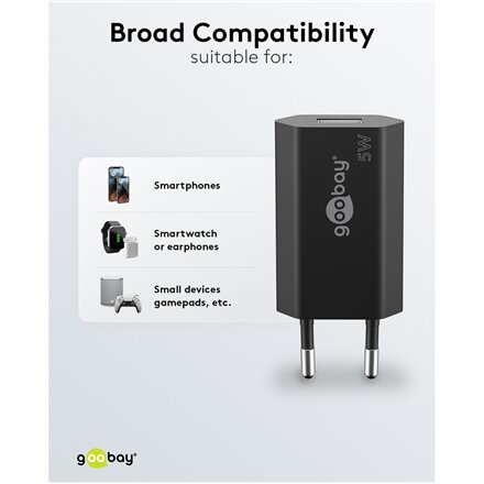 Goobay 44949 , Power adapter , USB-A , 5 V