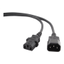 Cablexpert , PC-189-VDE power extension cable 1.8 meter , Black C14 coupler , C14 coupler