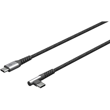 Goobay , 64659 USB-C to USB-C Textile Cable with Metal Plugs, 1 m , USB-C to USB-C