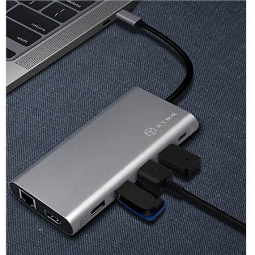 Raidsonic , 12-in-1 USB Type-C dock with PD 100W , BOX IB-DK4050-CPD , Dock , Ethernet LAN (RJ-45) ports 1 , USB 3.0 (3.1 Gen 1) Type-C ports quantity 1 , USB 3.0 (3.1 Gen 1) ports quantity 2 , HDMI ports quantity 2 , Ethernet LAN