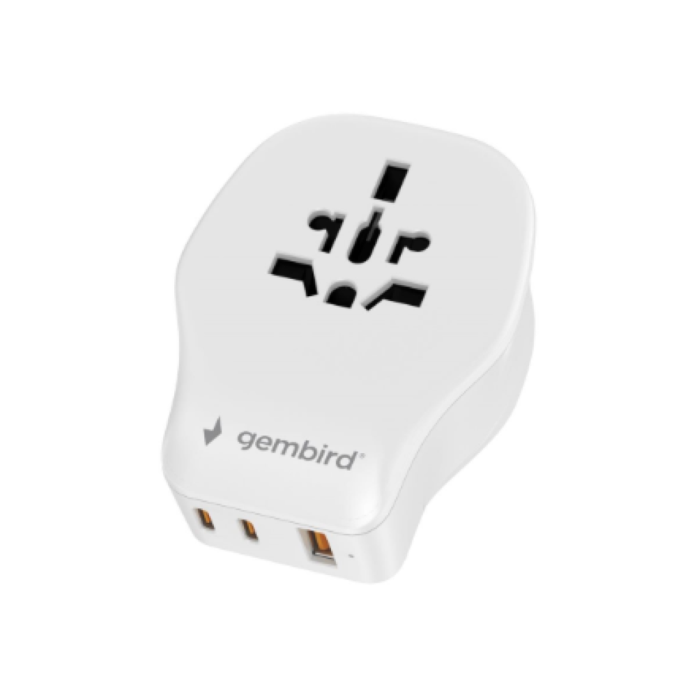 Gembird Universal travel power adapter, 20 W , TPA-1A2C20-02-W