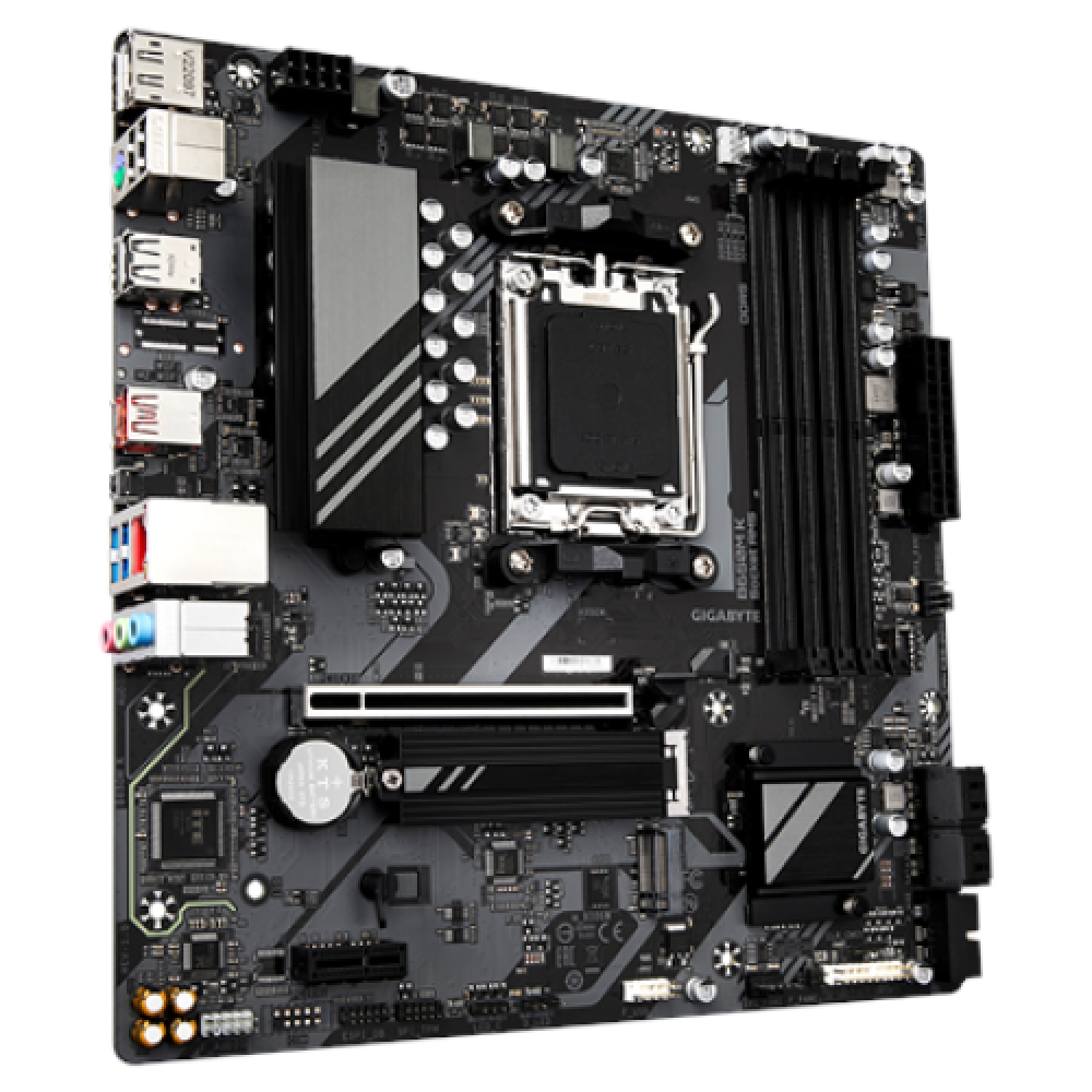 Gigabyte B650M K G10 Processor family AMD Processor socket AM5 DDR5 DIMM Memory slots 4 Supported hard disk drive interfaces SATA, M.2 Number of SATA connectors 4 Chipset AMD B650 Micro ATX