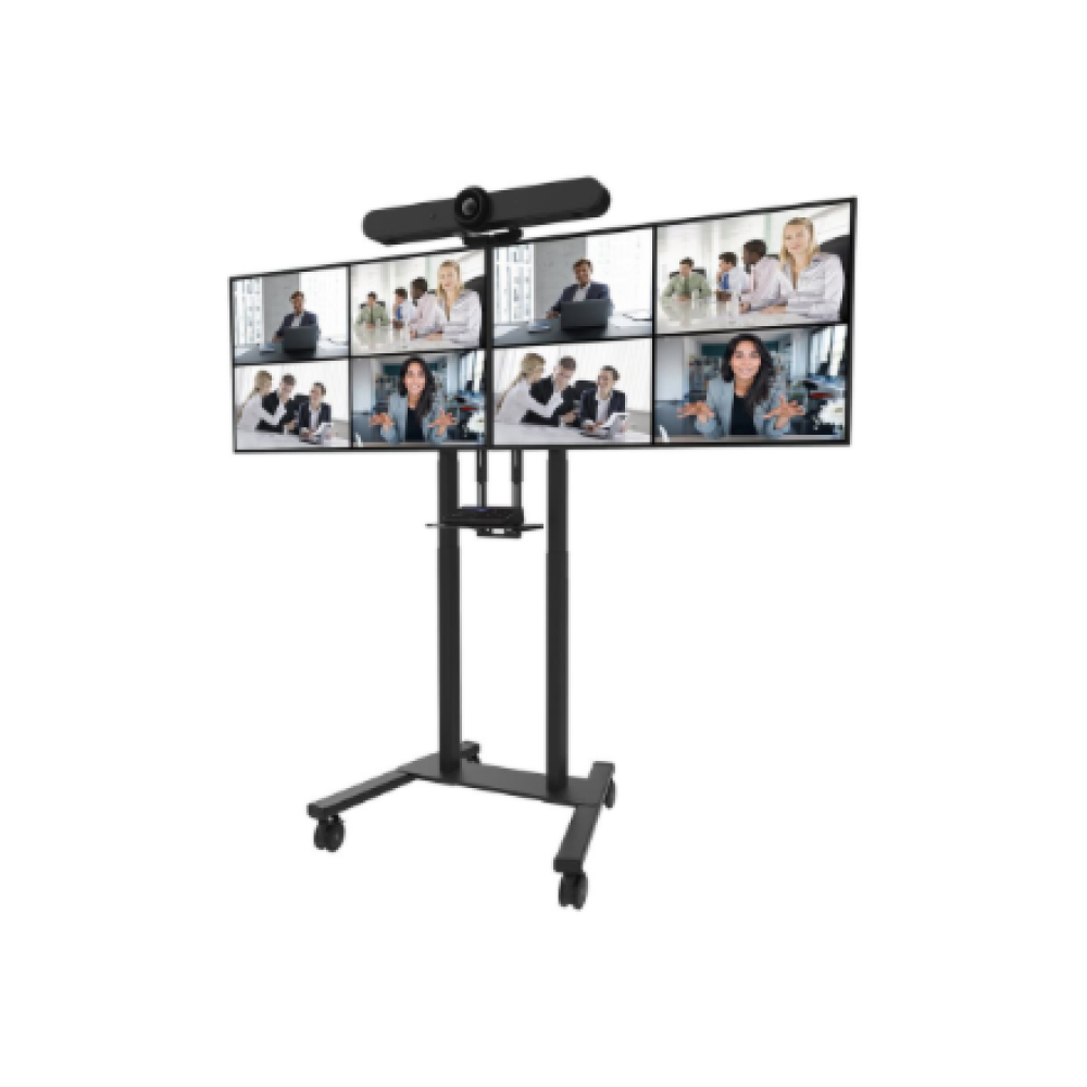 Neomounts Floor stand , ADM-875BL2 Dual screen adapter , Adjustable Height , 42-65 , Maximum weight (capacity) 40 kg , Black