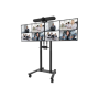 Neomounts Floor stand , ADM-875BL2 Dual screen adapter , Adjustable Height , 42-65 , Maximum weight (capacity) 40 kg , Black