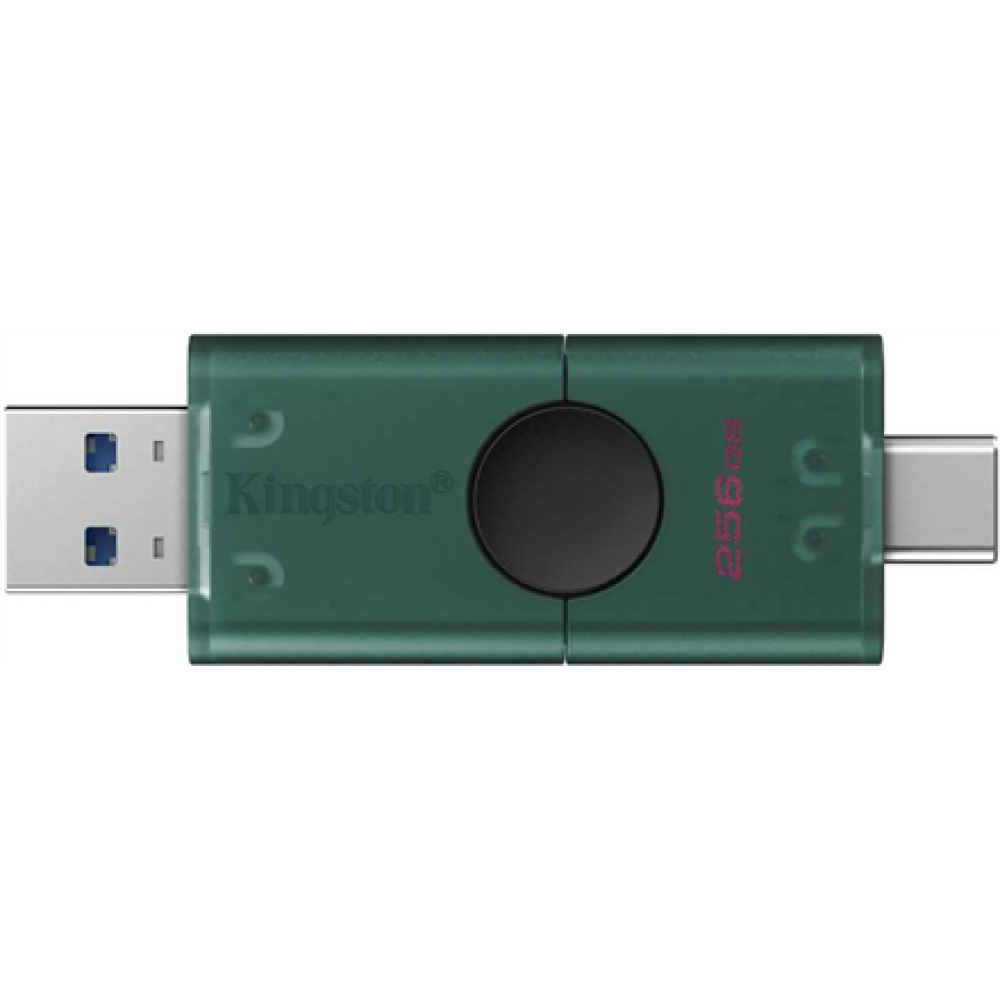 Kingston USB Flash Drive , DataTraveler Duo , 256 GB , USB Type-A and USB Type-C , Black/Green