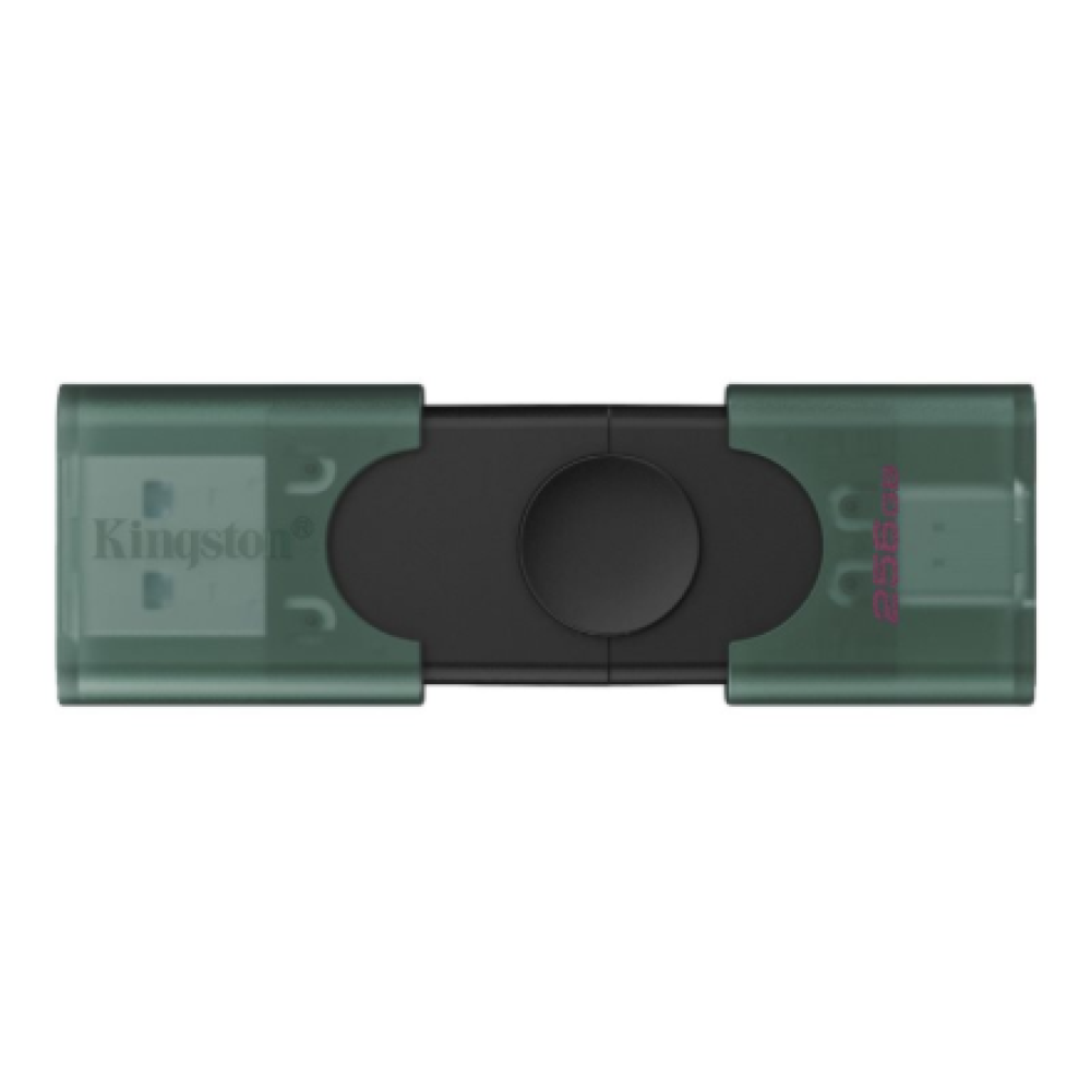 Kingston USB Flash Drive , DataTraveler Duo , 256 GB , USB Type-A and USB Type-C , Black/Green