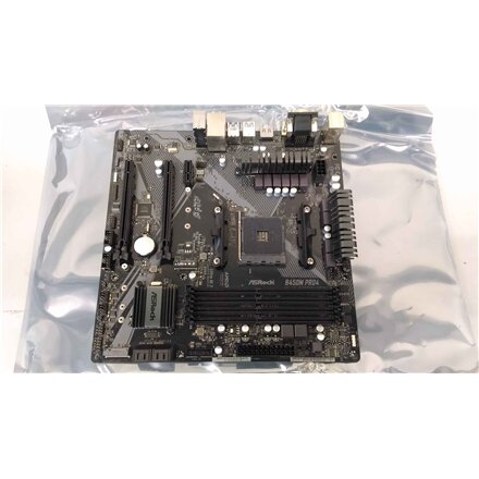 SALE OUT. ASRock AMD AM4 B450/4DDR4/4SATA3 , ASRock , B450M PRO4 R2.0 , Processor family AMD , Processor socket AM4 , DDR4 , Supported hard disk drive interfaces SATA, M.2 , Number of SATA connectors 4 , USED, REFURBISHED, WITHOUT ORIGINAL PACKAGING AND A