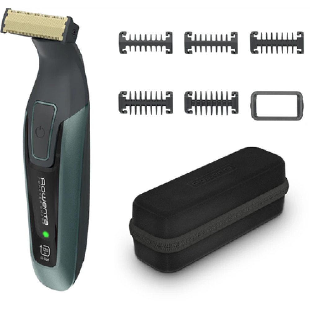 Rowenta Beard Trimmer , TN6044E0 , Cordless , Number of length steps 6 , Wet & Dry , Black/Green