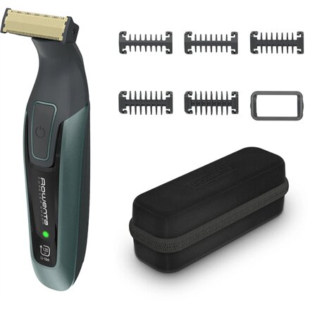 Rowenta Beard Trimmer , TN6044E0 , Cordless , Number of length steps 6 , Wet & Dry , Black/Green