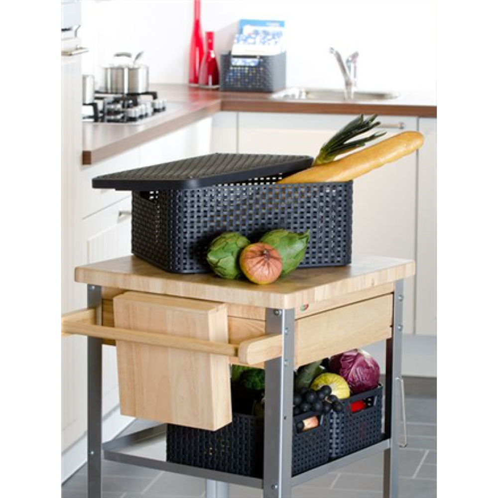 Curver , Basket Box with lid Style, 30l, Metal Silver , KE03619-308-00