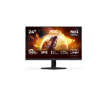 AOC , 24G4ZRE , 24 , Fast IPS , FHD , 16:9 , 240 Hz , 1 ms , 1920 x 1080 pixels , 300 cd/m² , HDMI ports quantity 2 , Black