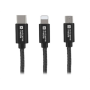 Natec , NKA-1202 , USB-A to Micro USB, Lightning, USB-C 1 m , Black