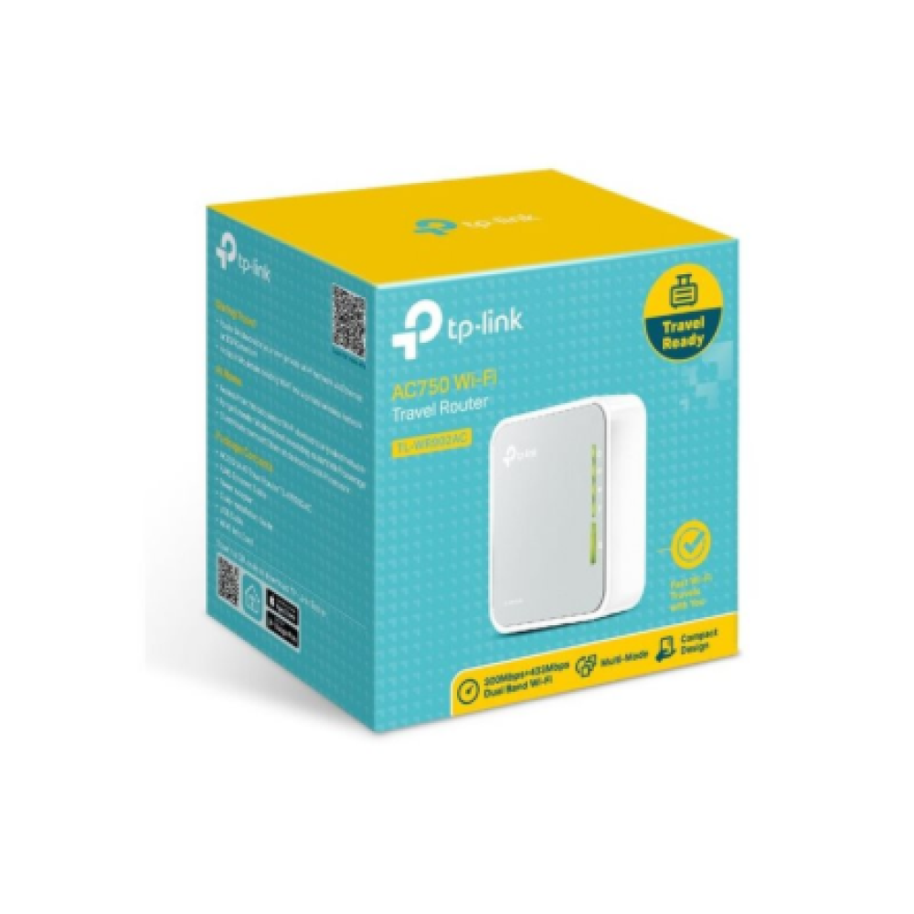 TP-LINK , Router , TL-WR902AC , 802.11ac , 300+433 Mbit/s , 10/100 Mbit/s , Ethernet LAN (RJ-45) ports 1 , Mesh Support No , MU-MiMO No , No mobile broadband , Antenna type 3xInternal , 1x USB 2.0
