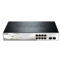 D-LINK DGS-1210-10P, Gigabit Smart III Switch with 8 10/100/1000Base-T PoE ports and 2 combo 1000Base-T/MiniGBIC (SFP) ports, 802.3x Flow Control, Port Trunking, 802.1Q VLAN, 802.1p Priority Queues, Port mirroring, Jumbo Frame support, 802.1D STP, ACL, LL