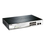 D-LINK DGS-1210-10P, Gigabit Smart III Switch with 8 10/100/1000Base-T PoE ports and 2 combo 1000Base-T/MiniGBIC (SFP) ports, 802.3x Flow Control, Port Trunking, 802.1Q VLAN, 802.1p Priority Queues, Port mirroring, Jumbo Frame support, 802.1D STP, ACL, LL