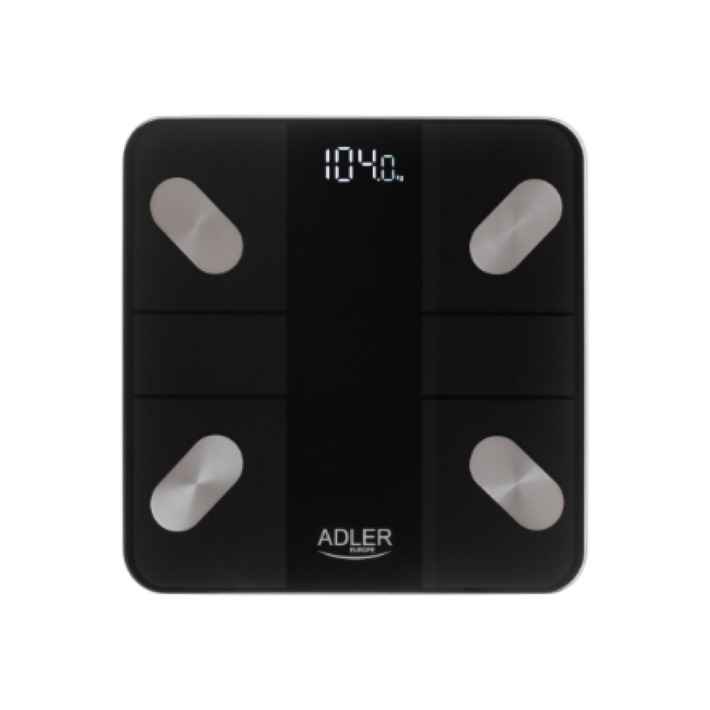 Adler , Smart Bathroom Scale , AD 8186b , Auto power off , Body fat analysis , Body Mass Index (BMI) measuring , Bone mass analysis , Maximum weight (capacity) 180 kg , Memory function , Multiple users , Bluetooth 4.2; Tempered Glass Platform: 6 mm; Overl