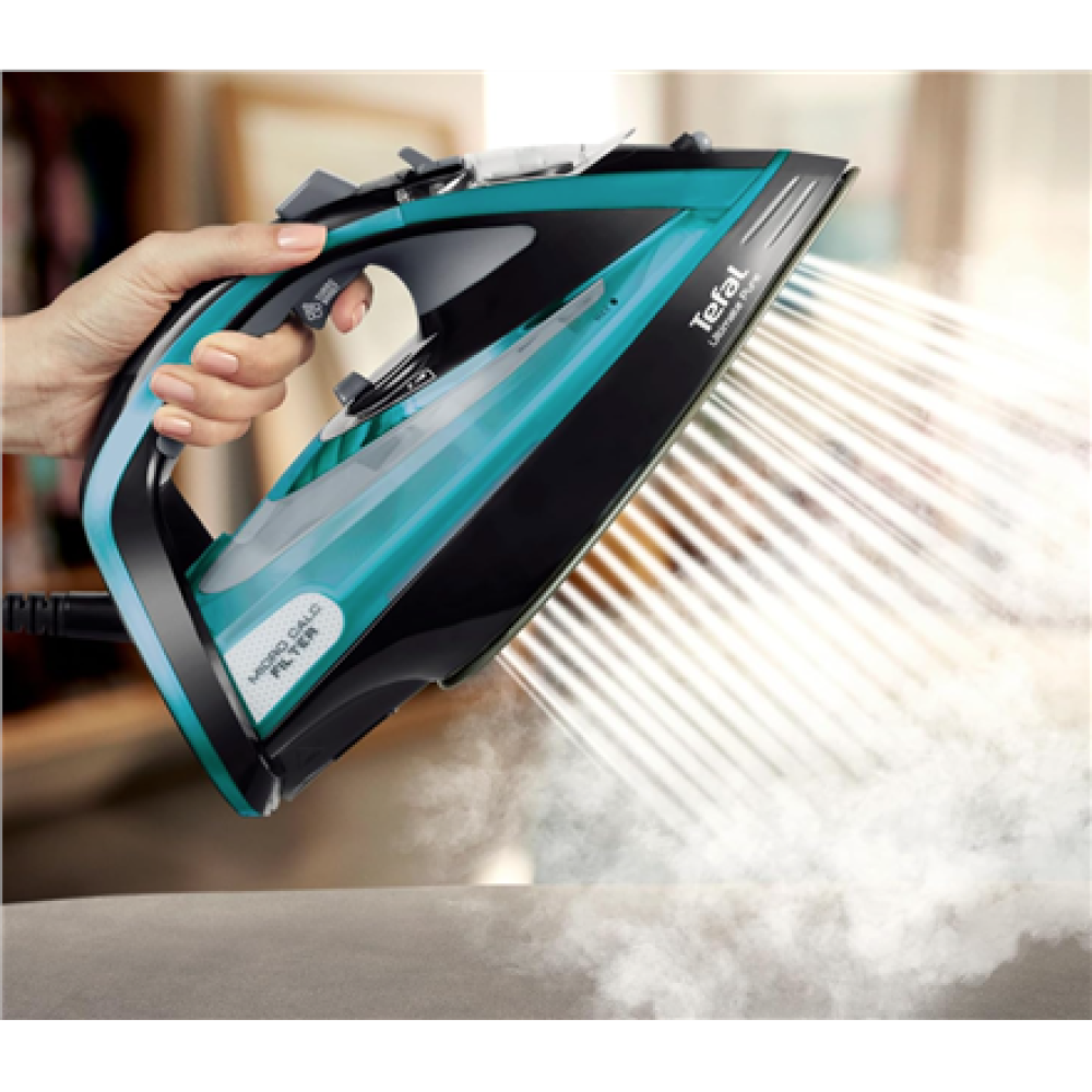 TEFAL , Ultimate Pure FV9844E0 , Steam Iron , 3200 W , Water tank capacity 350 ml , Continuous steam 60 g/min , Steam boost performance 250 g/min , Blue/Black
