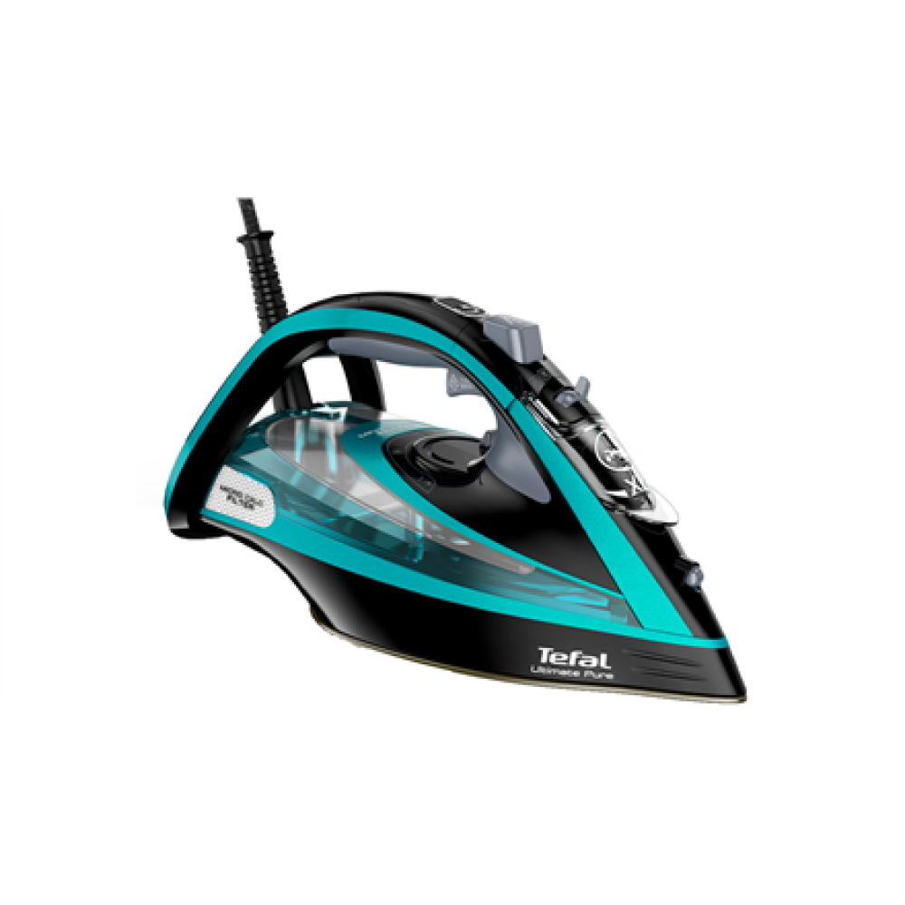 TEFAL , Ultimate Pure FV9844E0 , Steam Iron , 3200 W , Water tank capacity 350 ml , Continuous steam 60 g/min , Steam boost performance 250 g/min , Blue/Black