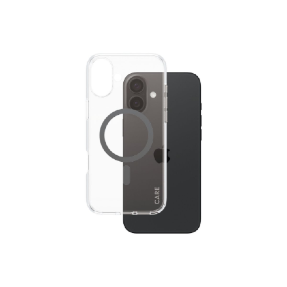 CARE by PanzerGlass Case Flagship , Back protection , Apple , iPhone 16 Plus , Recycled plastic , Transparent/Black , MagSafe