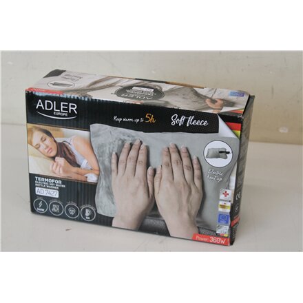 SALE OUT. Adler Electric Hot water bottle warmer , AD 7427 , Number of heating levels 1 , Number of persons 1 , Remote control , Soft polar , 360 W , Gray , DAMAGED PACKAGING