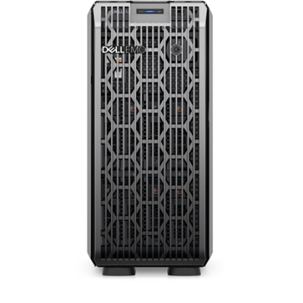 Dell PowerEdge T350 Tower, Intel Xeon, E-2314, 2.8 GHz, 8 MB, 4T, 4C, No RAM, No HDD, Up to 8 x 3.5, Hot-swap hard drive bays, PERC H355, Power supply 2x600 W, iDrac9 Basic, No OS, Warranty Basic NBD month(s)