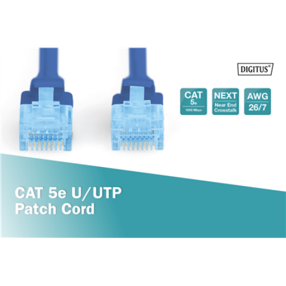 Digitus Patch cord U-UTP, PVC AWG 26/7, 2 m