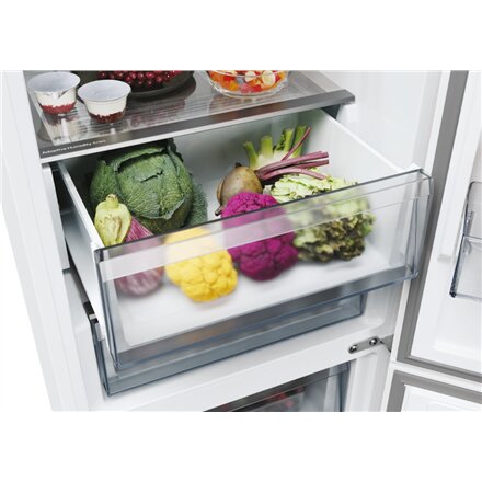 Candy Refrigerator , ECN2CQTEX206 , Energy efficiency class E , Free standing , Combi , Height 205 cm , No Frost system , Fridge net capacity 289 L , Freezer net capacity 120 L , 38 dB , Stainless Steel