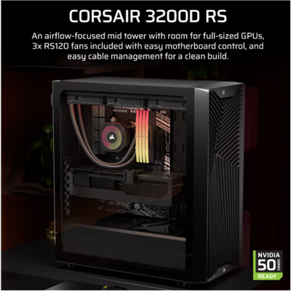 Corsair PC Case , 3200D RS , Black , Mid-Tower