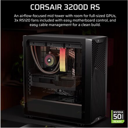 Corsair PC Case , 3200D RS , Mid-Tower , Black