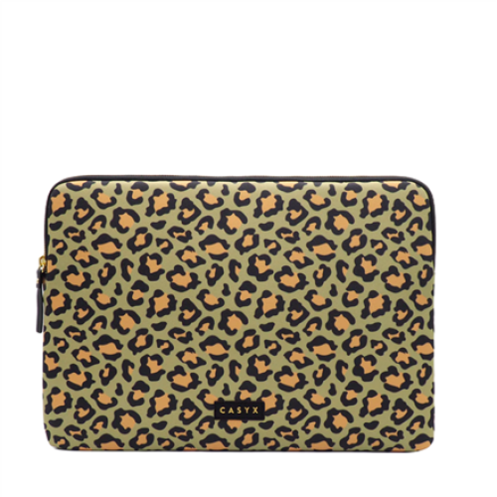 Casyx , SLVS-000005 , Casyx for MacBook , Fits up to size 13 ”/14 , Sleeve , Olive Leopard , Waterproof