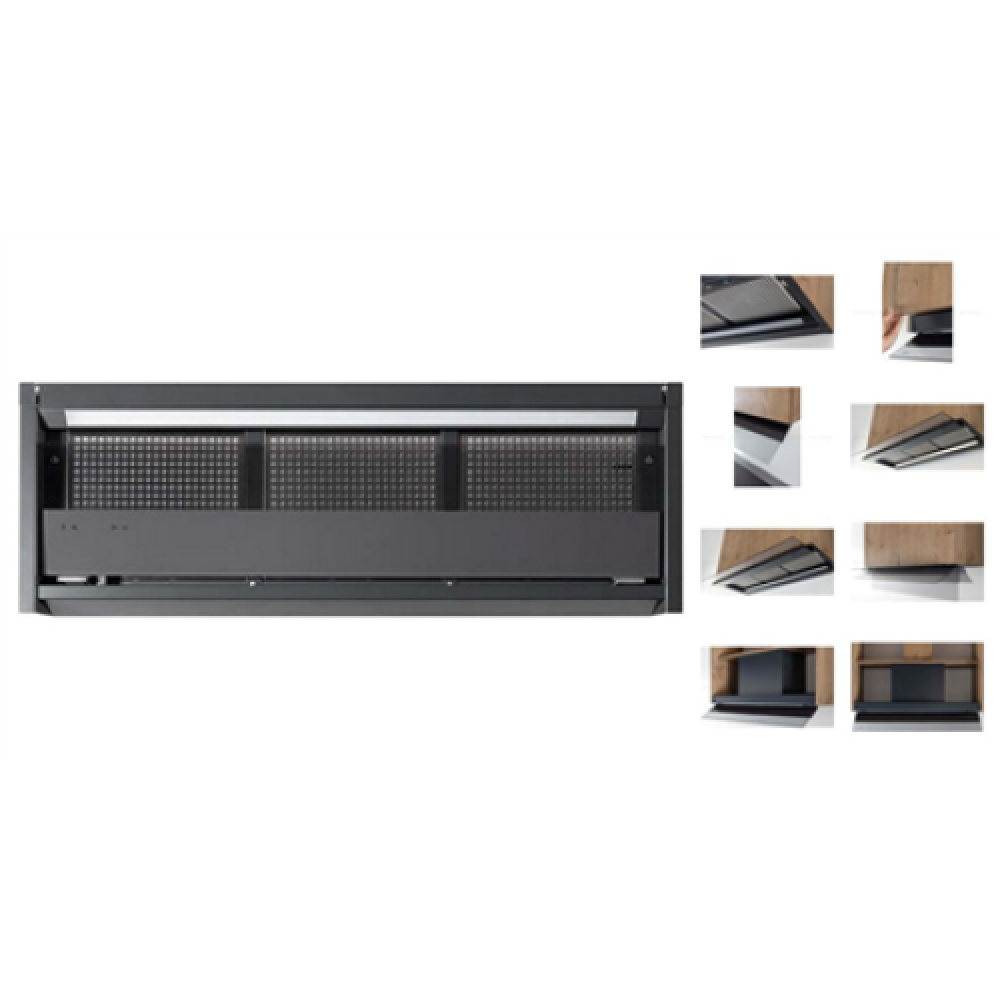 Novy Hood Fusion Pro 8740 Telescopic, Energy efficiency class A, Width 90 cm, 674 m³/h, Touch control, LED, Anthracite