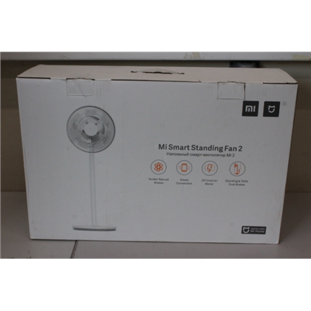 SALE OUT. Xiaomi Mi Smart Standing Fan 2 EU , Xiaomi Mi Smart Standing Fan , 2 , Stand Fan , USED, MISSING FAN GRILLE SCREW, DISASSEMBLED STAND PAD , White , Oscillation , 15 W