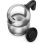 Philips , Kettle , HD9339/80 , Electric , 2200 W , 1.7 L , Stainless steel/Glass , 360° rotational base , Black/Silver