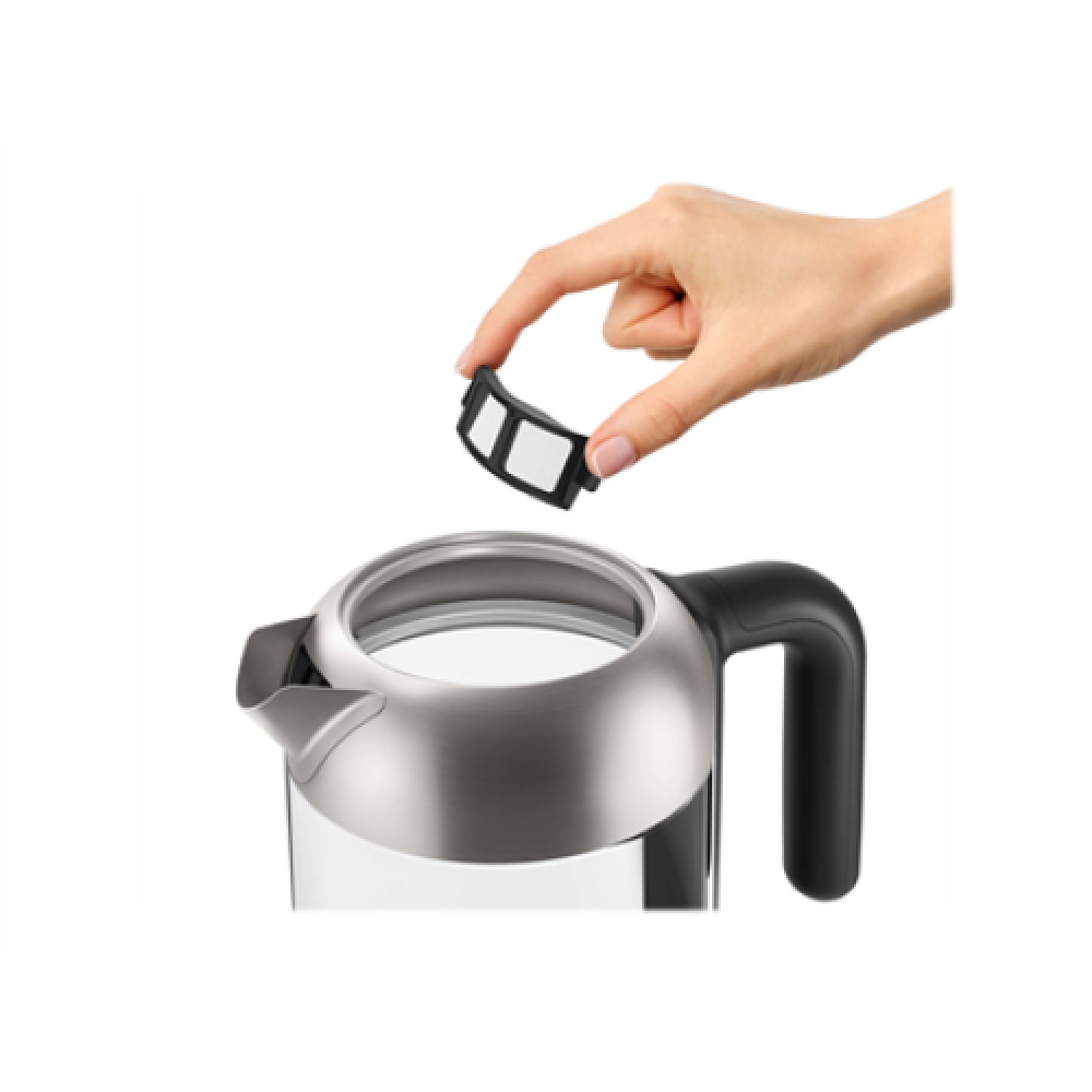 Philips , Kettle , HD9339/80 , Electric , 2200 W , 1.7 L , Stainless steel/Glass , 360° rotational base , Black/Silver