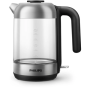 Philips , Kettle , HD9339/80 , Electric , 2200 W , 1.7 L , Stainless steel/Glass , 360° rotational base , Black/Silver