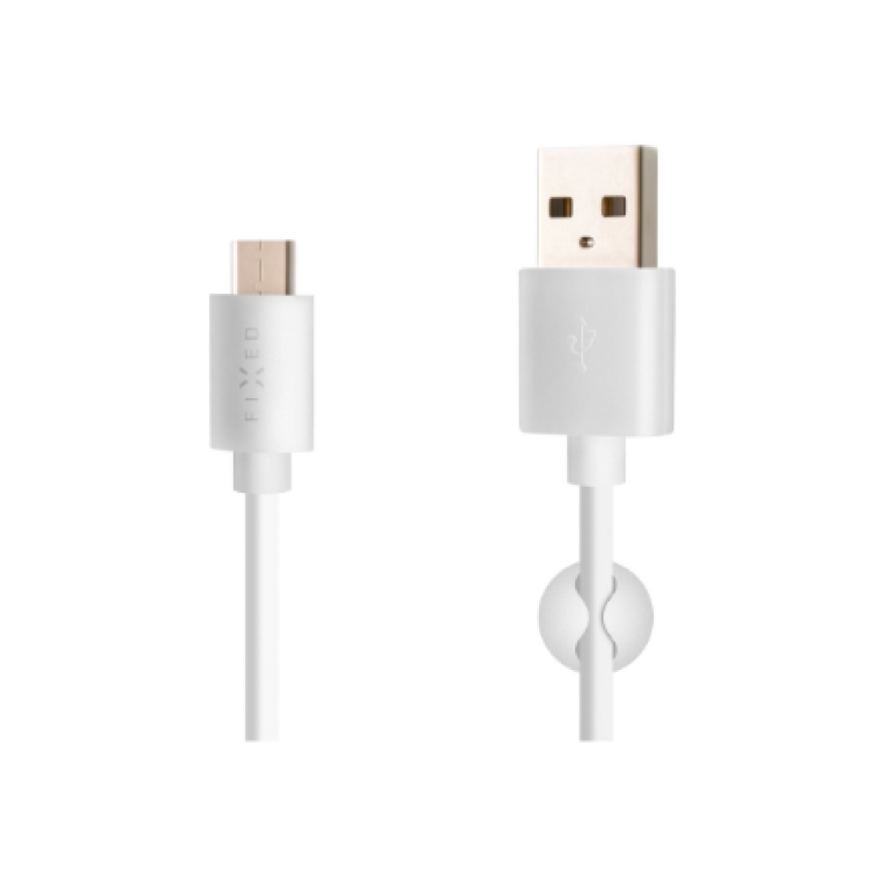 Fixed , Data And Charging Cable With USB/USB-C Connectors , White