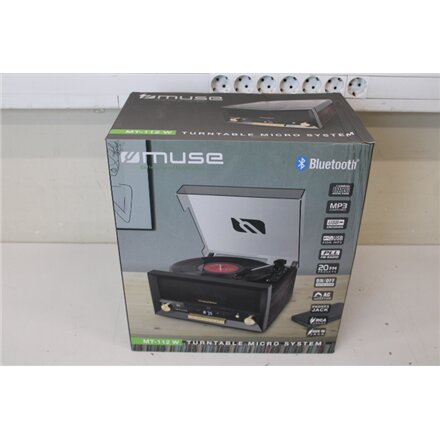 SALE OUT. Muse MT-112 W Turntable Micro System With Vinyl Deck , Muse Turntable Micro System With Vinyl Deck , MT-112 W , Micro system CD with turntable , USB port , DAMAGED PACKAGING