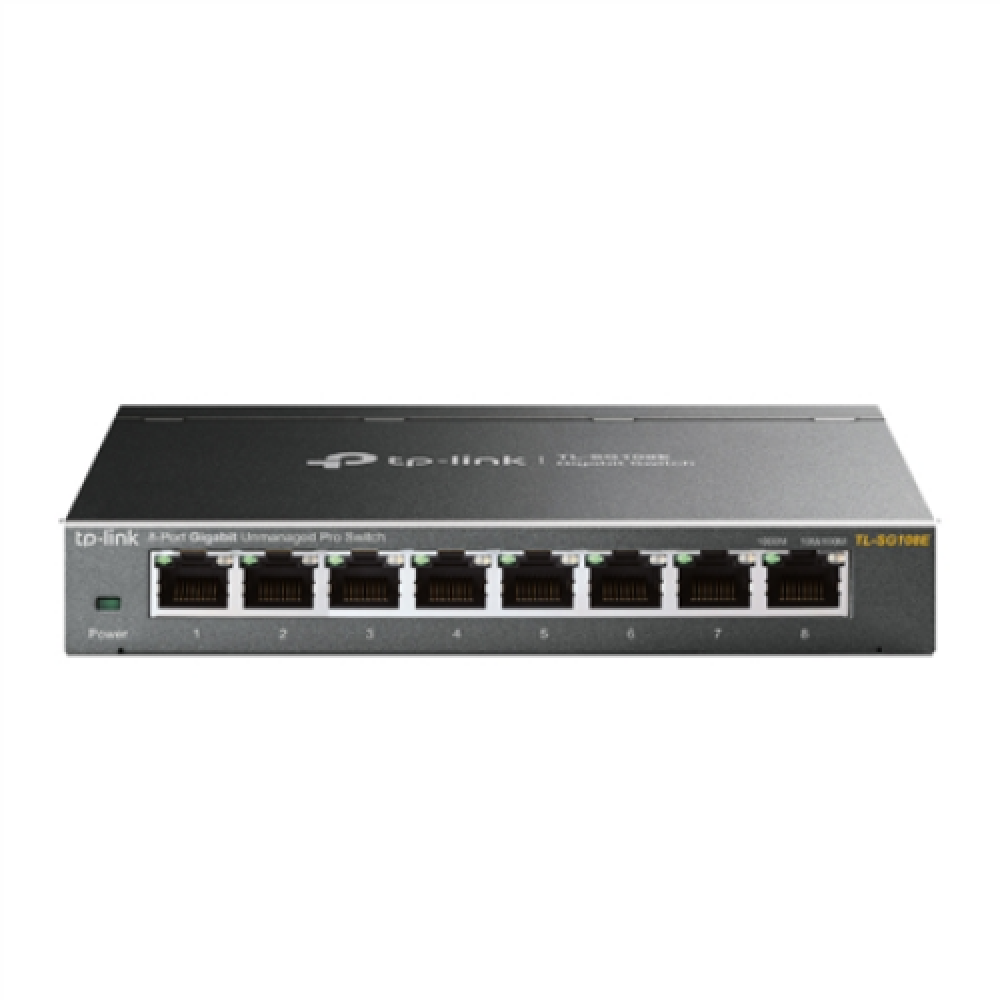 TP-LINK , Switch , TL-SG108E , Web managed , Wall mountable , Gigabit Ethernet (copper) ports quantity 8 , Power supply type External , 36 month(s)