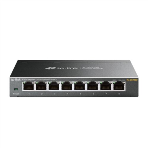 TP-LINK , Switch , TL-SG108E , Web managed , Wall mountable , Gigabit Ethernet (copper) ports quantity 8 , Power supply type External