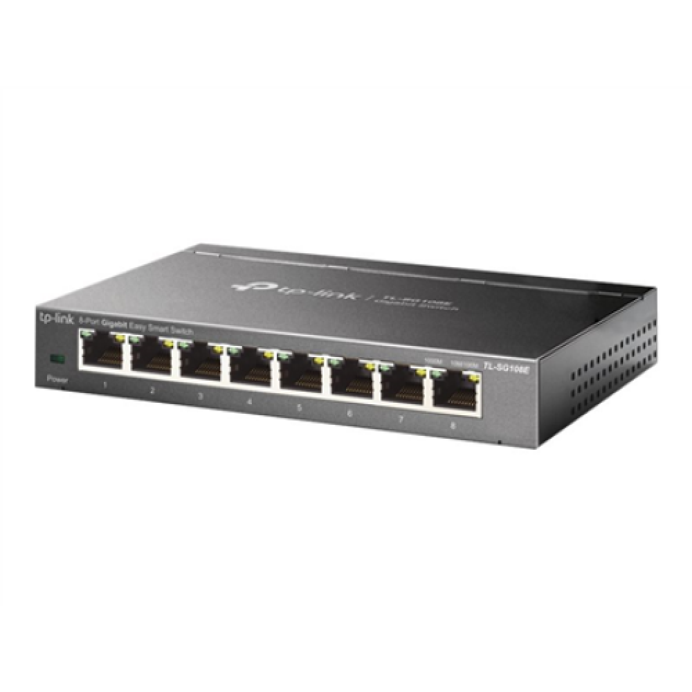 TP-LINK , Switch , TL-SG108E , Web managed , Wall mountable , Gigabit Ethernet (copper) ports quantity 8 , Power supply type External , 36 month(s)