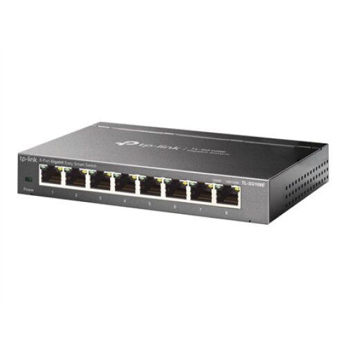 TP-LINK , Switch , TL-SG108E , Web managed , Wall mountable , Gigabit Ethernet (copper) ports quantity 8 , Power supply type External