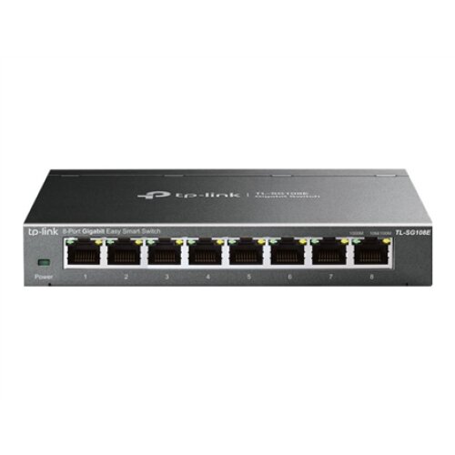 TP-LINK , Switch , TL-SG108E , Web managed , Wall mountable , Gigabit Ethernet (copper) ports quantity 8 , Power supply type External