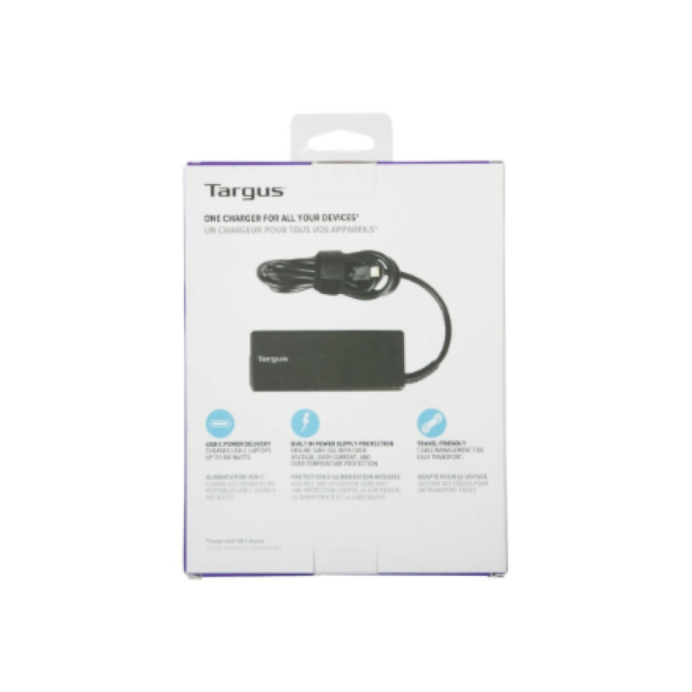 Targus , 100 W USB-C PD Charger - For Laptops or Power Pass-Thru Docks , APA108EU