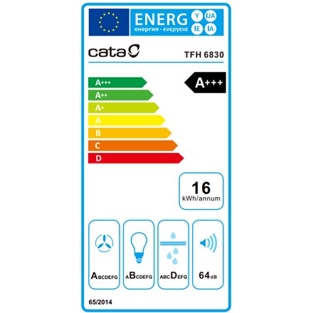 CATA Hood , CAMPANA TFH 6830 GWH , Telescopic , Energy efficiency class A+++ , Width 60 cm , 795 m³/h , Touch control , LED , White