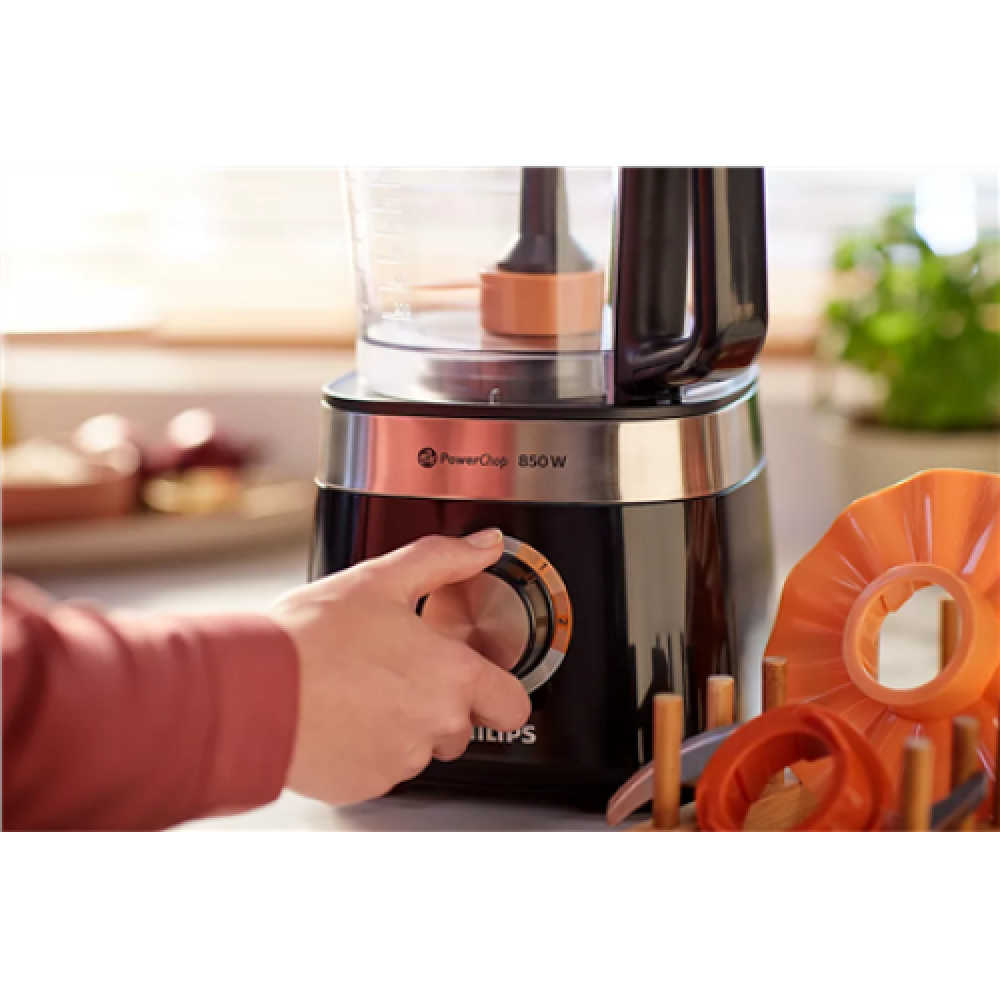 Philips Compact Food processor HR7530/10 Viva Collection 850 W Bowl capacity 2.1 L Number of speeds 2 Black