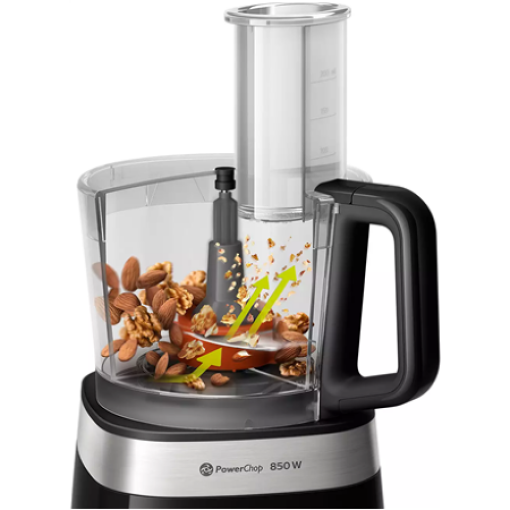 Philips Compact Food processor HR7530/10 Viva Collection 850 W Bowl capacity 2.1 L Number of speeds 2 Black
